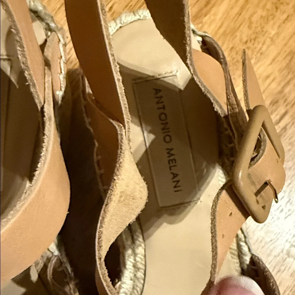 ANTONIO MELANI Light Brown Espadrille Sandals